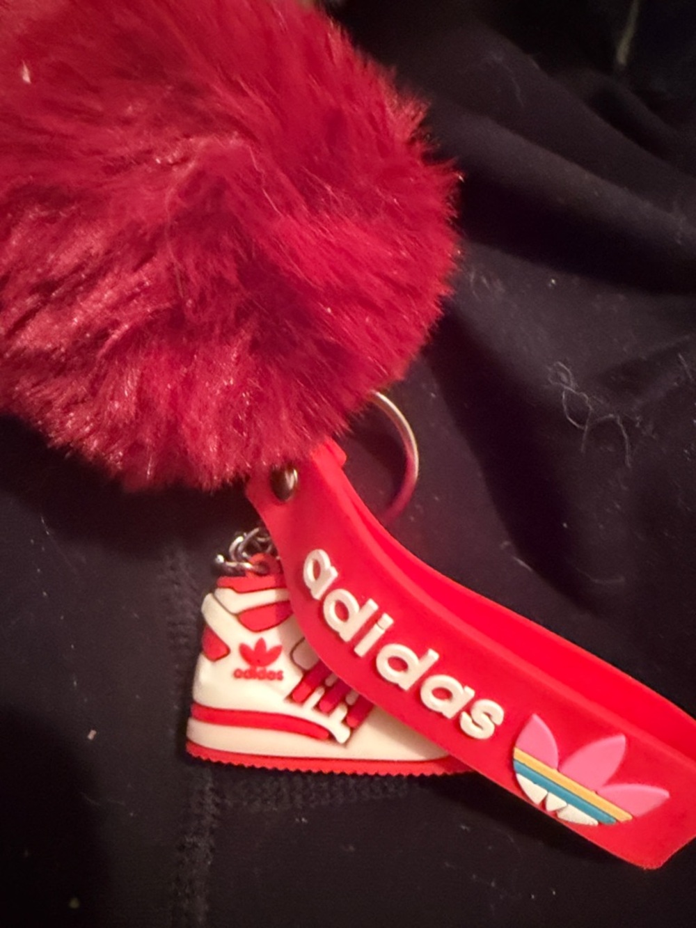 adidas Red Pom-Pom Key & Sneaker Charm Holder